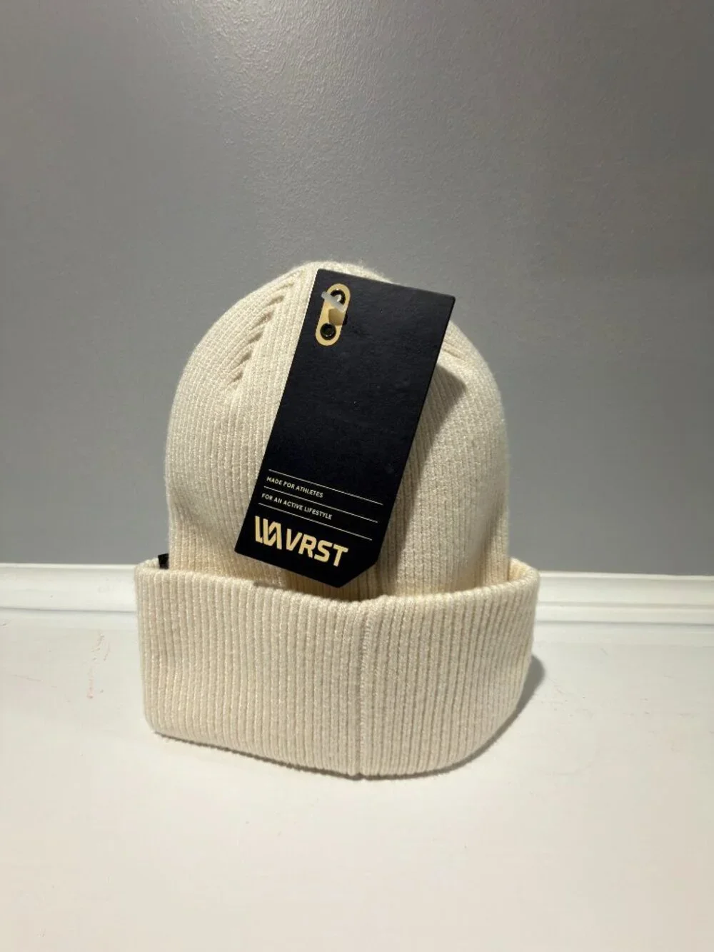 VRST Ribbed Beanie, Men, One Size, Light Sand